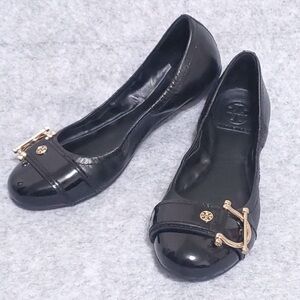 Tory Burch Noel Leather Ballet Flat Sandals Shoes